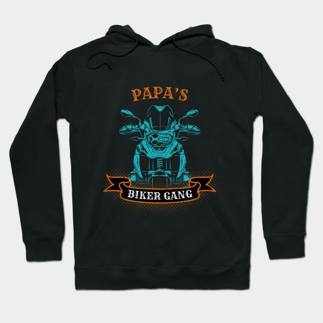 Papa's Biker Gang Father's Day Hoodie by DwiRetnoArt99